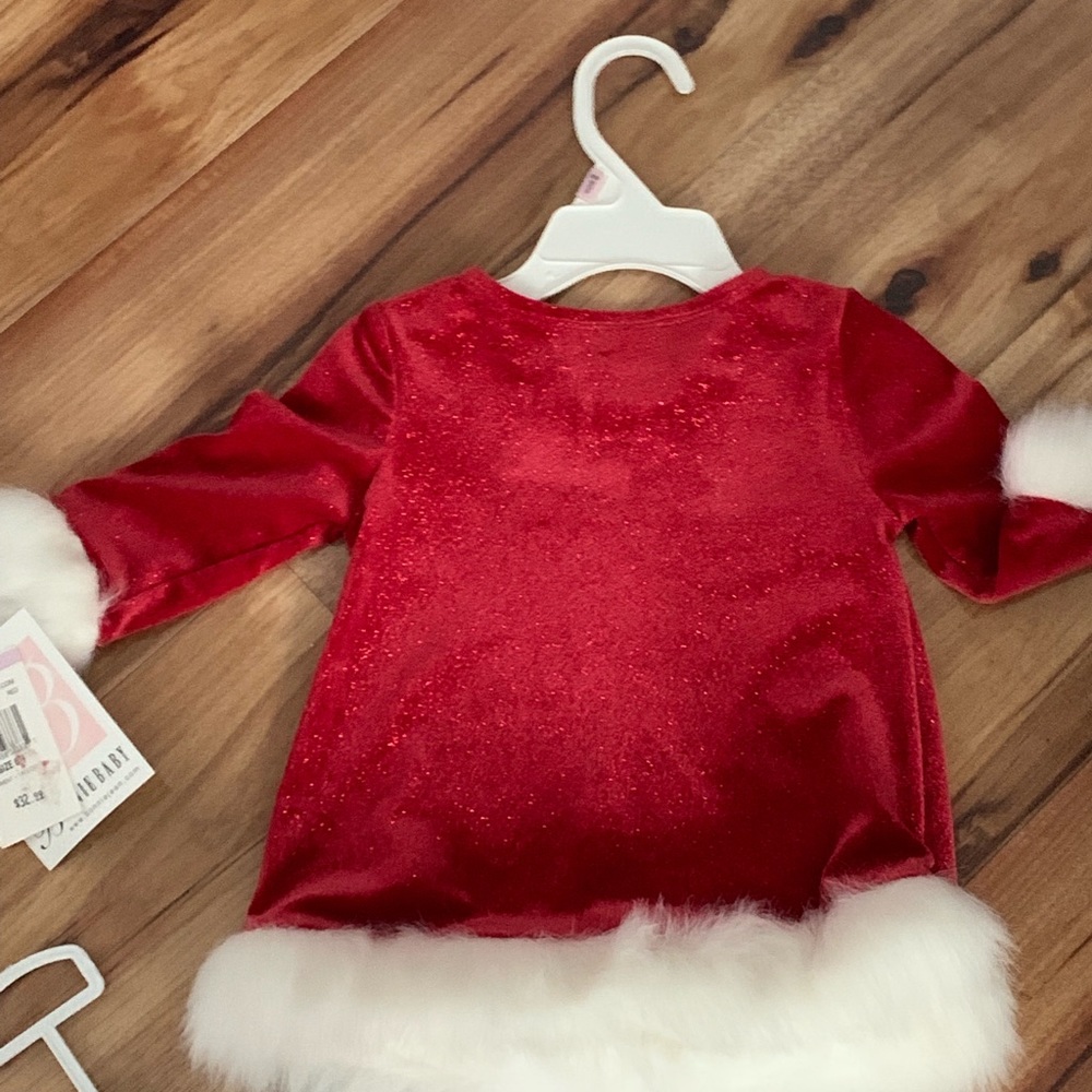 “Bonnie Baby” holiday dress 6-9 mths red #0113